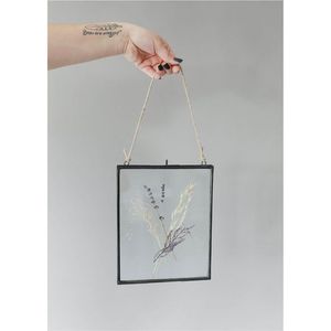 Minimalist <b>Black</b> Metal Glass Hanging <b>Frame</b> for Dried Flowers, Double Glass Floating Picture <b>Frame</b> Home Decor Wholesale <b>Frame</b> - Product Image 1