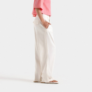 Services OEM – Nouveauté 2026 – Pantalon cargo streetwear pour femme, coupe droite, taille élastique, respirant, en polaire, polyester/coton, haute qualité, été - Product Image 4