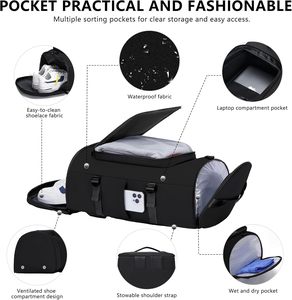 Bolsa de Gimnasio para Hombre y Mujer con Compartimento para Zapatos - Bolsa de Lona, Mochila de Viaje, Mochila Deportiva, Bolsa de Fin de Semana - Product Image 3