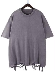 Camiseta Casual de Hombre Oversize de Manga Corta con Cuello Redondo, Tejido de Poliéster, Antipilling, 250g, con Detalles de Lazos en la Parte Inferior - Product Image 6