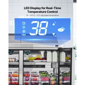 Frigorifero Commerciale da Cucina 60 Pollici 15,4 Cu. Ft. Tavolo Refrigerato per Preparazione Sandwich Mega Top con 24 Vaschette per Preparazione Alimenti - Product Image 5