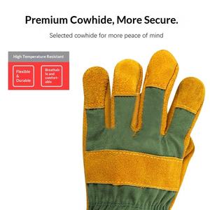 Wholesale Price Custom Design Cowhide <b>Leather</b> Fleece Lined TIG Welding <b>Gloves</b> for Industrial Construction Work Safety - Product Image 5