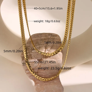 Collar con Colgante de Cadena Cubana Estilo Hip-Hop, con Acabado en Oro Real de 18K, Chapado Electrolítico, con Cadena Cubana y Cadena Curb - Product Image 6