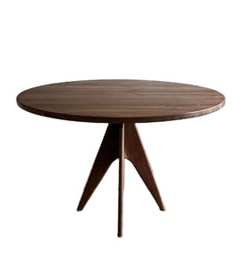 Rouwy Table à manger ronde au design moderne en bois de teck massif pour l'intérieur et l'extérieur Meubles de maison de haute qualité - Product Image 1