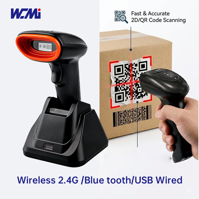 Wireless Barcode Reader USB Blue Tooth Scanner for Screen and Paper Barcode Scanning