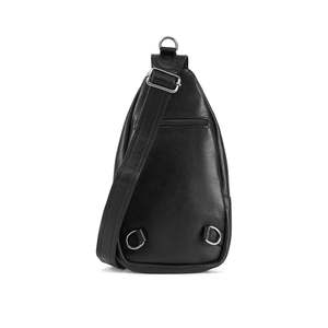 Multi Pocket Genuine Leather Crossbody Chest Sling Bag Durable Travel Shoulder Pack with <b>Adjustable</b> <b>Strap</b> and Secure Zipper - Product Image 2