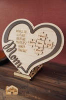 Idée cadeau Saint-Valentin Delarchi : Décoration de table en forme de cœur en contreplaqué animal, style religieux vietnamien, artisanat de boîte, panneaux muraux