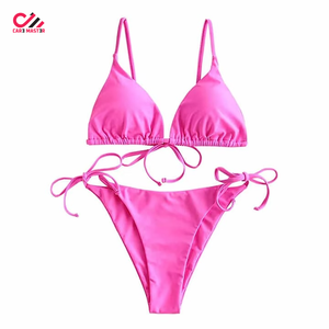 Traje de baño bikini personalizado en oferta, sexy y a la moda, conjunto de bikini y ropa de playa, traje de baño sólido de 2 piezas para mujer - Product Image 1