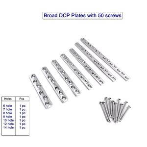 Broad DCP Plates <b>Set</b> 7 PCS with 50 Cortical <b>Screws</b> 4.5mm Vet Implant - Product Image 3