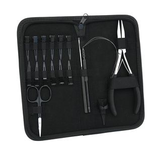 Kit complet d'outils pour extensions capillaires avec pince à sertir plate, outil à boucles, outil à crochets, doigtier de séparation et mini-ciseaux - Product Image 6