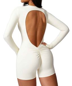 ชุดรอมเปอร์ผู้หญิงคุณภาพดีเยี่ยม ระบายอากาศได้ดี แห้งเร็ว คอกลม แขนยาว เหมาะสำหรับออกกำลังกาย บอดี้สูทออกกำลังกายสำหรับผู้หญิง - Product Image 2