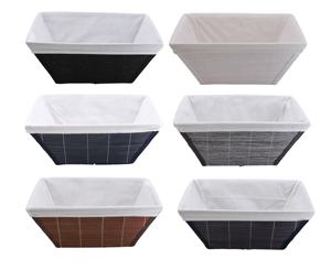 Caja de Almacenamiento de Bambú Natural con Forro de Tela, Organizador Multiusos Duradero y Ligero, Colores Surtidos - Product Image 1
