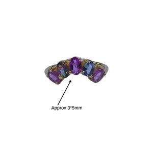 Wedding Wear 925 Sterling Silver Gold Plated Jewelry Multi Tourmaline Gemstone Women Wear Classic <b>Ring</b> - Product Image 1