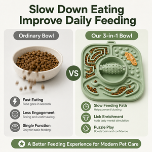 3-in-1 Silicone <strong>Dog</strong> Enrichment Bowl Slow <strong>Feeder</strong> Lick Mat <strong>Puzzle</strong> Roller Interactive Pet Feeding Bowl for Dry Wet Food Treats - Product Image 3