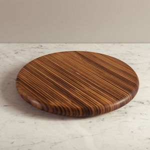 Moderna Bandeja Giratoria Redonda de Madera con Rayas, Plato Giratorio 360° para Servir Pizza, Bandeja para Servir Comida para Mesa de Comedor, Restaurante, Venta al por Mayor - Product Image 5