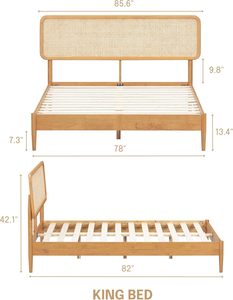 เตียงห้องนอนไม้แข็งพับได้พร้อมหลังหวาย | เฟอร์นิเจอร์โรงแรมทันสมัย | มี OEM - Product Image 2