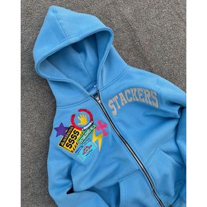 Men's Oversized Acid <b>Wash</b> Hoodie with Custom Logo & Zipper - Product Image 2