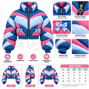 High Quality Women Crop Puffer <b>Jacket</b> Custom Design Women <b>Short</b> Bomber <b>Jacket</b> for Winter Warm Parkas <b>Jackets</b> For Ladies - Product Image 6