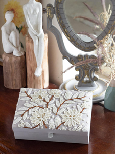 Premium Quality Handmade Elegant Glass Jewelry <b>Boxes</b> With Pearl Detailing <b>Vanity</b> by whimsy art craft - Product Image 3