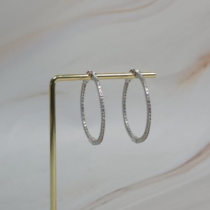 14Kt <b>Solid</b> <b>Gold</b> 1.52 Ct Lab Grown Diamond Hoop & <b>Huggie</b> Earrings Elegant Jewelry Women Party Gift - Product Image 1