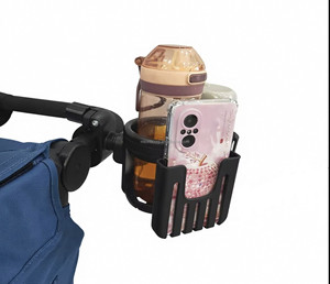 Support de tasse et support de téléphone 3-en-1 avec pince pour fauteuils roulants/poussettes/chaises pour personnes âgées/remorques, léger et durable - Product Image 5