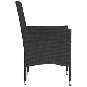 2 chaises de patio en polyrotin noir avec coussins, ensemble de meubles de patio - Product Image 6