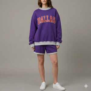 Conjunto de Shorts de Cuello Alto para Mujer, Diseño Lujoso, Invierno, Color Sólido, Cómodo, Suave, Cálido, Relajado, Elegante, Ropa de Calle, Moda Diaria - Product Image 1