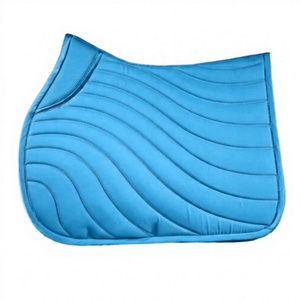 Tapis de selle de saut TOUGH TACK en microfibre beige, motif ondulé matelassé, doublure polaire respirante pour l'entraînement équestre - Product Image 3