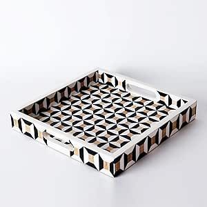 Luxury Bone Inlay Serving <b>Tray</b> Decorative Handcrafted Organizer For Serving Drinks <b>Snacks</b> And Desserts - Product Image 4