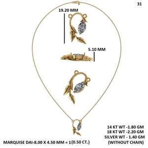 Collar con Colgante de Joyería Fina en Oro Rosa para Mujer, con Diamante Cultivado en Laboratorio, Estilo Clásico Brillante, Ideal para Regalo - Product Image 5