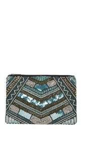 Hermoso bordado de moda, bloque de Color negro con cuentas verdes y rojas, Bolso pequeño hecho con toque de joyería y lujo para niña - Product Image 4