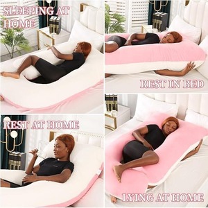 Oreiller de grossesse pleine longueur avec housse extérieure rafraîchissante amovible et lavable, respirant, pour soutien du dos et de la taille pendant la maternité - Product Image 2