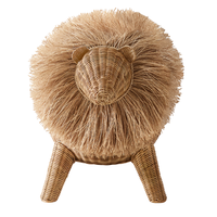Panier de rangement en rotin en forme de lion unique, panier à linge pour chambre d'enfant, meuble artisanal durable, bac à articles divers, vente en gros