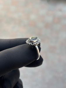 Handmade Classic <b>Men</b> Women's <b>Ring</b> Natural Blue Fire Labradorite Pear Cabochon 925 Solid Sterling <b>Silver</b> Gemstone Pave Setting - Product Image 3
