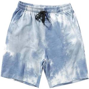 Pantalones cortos tie-dye para el día a día para hombre, pantalones cortos amarillos con cintura elástica para hacer ejercicio y relajarse - Product Image 5