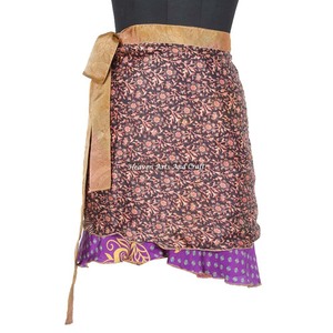 Mini Skirts Vintage Indian Silk Sari Magic <b>Wrap</b> Around Mini Skirts <b>Beach</b> Wear Women's Hippy Silk Sari Magic <b>Wrap</b> Skirt Casual - Product Image 5