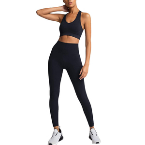 Seamless Women Active wear Yoga Set Quick Dry Sports Bra and <b>Leggings</b> for Gym <b>Workout</b> Running and Fitness - Product Image 1
