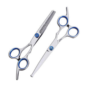Kit Profesional de Tijeras de Acero Inoxidable para Peluquería Canina, Incluye Tijeras de Entresacar Curvas y Rectas - Product Image 1