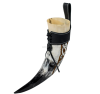 Support de corne de buffle poli artisanal, écologique, thème marin viking, pour décoration intérieure, personnalisable