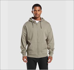 Sweat à capuche zippé pour homme, surdimensionné, de haute qualité, style vintage, effet délavé soleil et usé, délavé à l'acide - Product Image 5