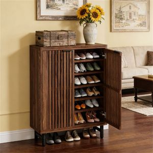 Scarpiera in Legno Regolabile per Soggiorno, Mobile Contenitore con Ampio Spazio di Archiviazione - Product Image 2