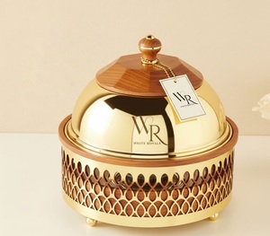 Plat de service et de maintien au chaud haut de gamme en acier inoxydable pour table de fête du Ramadan et de l'Aïd, ustensile de cuisine pour la cuisson et le service des aliments - Product Image 1
