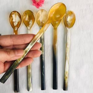 Nouvel arrivage : Ensemble de couverts en corne polie au design thématique, cuillères et fourchettes, la meilleure vaisselle avec finition personnalisée - Product Image 3