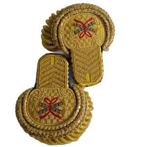 Nouvelles épaulettes de fanfare 2026 en soie jaune avec franges – Modèle GOLD - Product Image 3