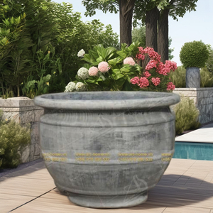 GRC grande moderno ecológico duradero maceta Barky Bowl decoración de jardín para el hogar al aire libre - Product Image 3