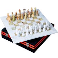 Jeu d'échecs en marbre, échiquier en pierre, jeu d'échecs de luxe, échecs en marbre noir et blanc, échecs en marbre faits à la main, ensemble de jeu de société en marbre
