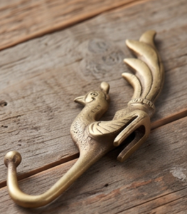 Antique Brass Bird Wall <b>Hook</b> Handmade Metal Decorative <b>Hook</b> For Clothing Storage Minimalist Wall Accent - Product Image 1