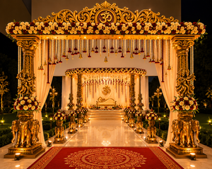 Mandap Tradicional con Pilares Tallados en Forma de Elefante para Bodas Hindúes, Mandap Económico para Bodas Indias, Fabricante y Exportador 2026 - Product Image 5