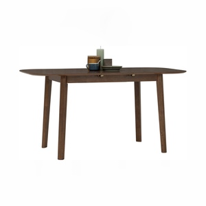Premium Oval <b>Walnut</b> Extension Dining <b>Table</b> MDF Veneer Top and Solid Malaysian Oak Base in 4-6 Seater KD Design for Home - Product Image 5