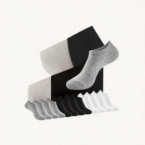 Chaussettes courtes unies en coton respirant à compression standard invisibles pour adultes, idéales pour le basketball et le quotidien, collection automne personnalisable - Product Image 2